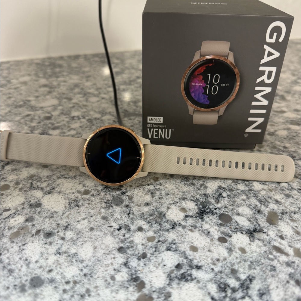 Garmin Venu Smartwatch - Rose Gold and Cream